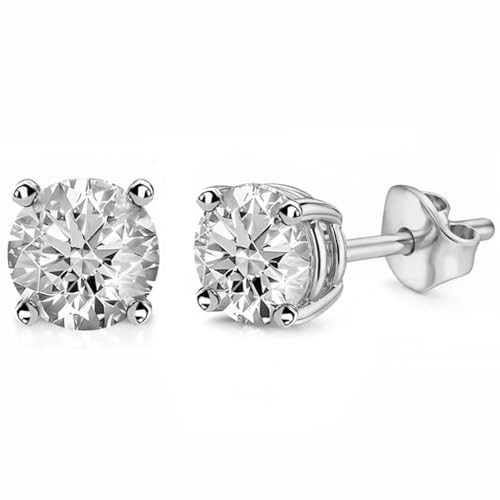 0.25 to 1 Carat Lab Grown Diamond Stud Earrings for Women and Men In 925 Sterling Silver with Platinum Or 18K Gold Plating G-H Color SI Clarity Anniversary Engagement Fine Jewelry Gifts