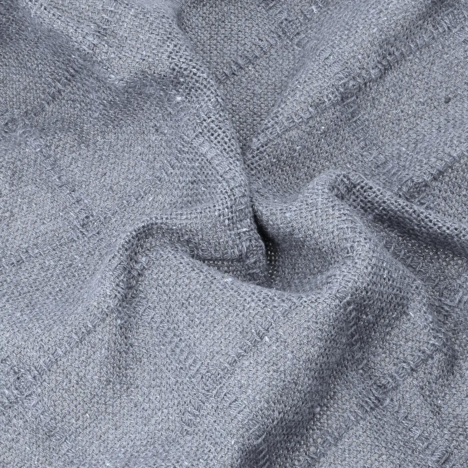 100% Cotton Gray Throw Blanket Woven Checker Pattern Super Soft Breathable Lightweight 68x90 inches Birthday - Image 5