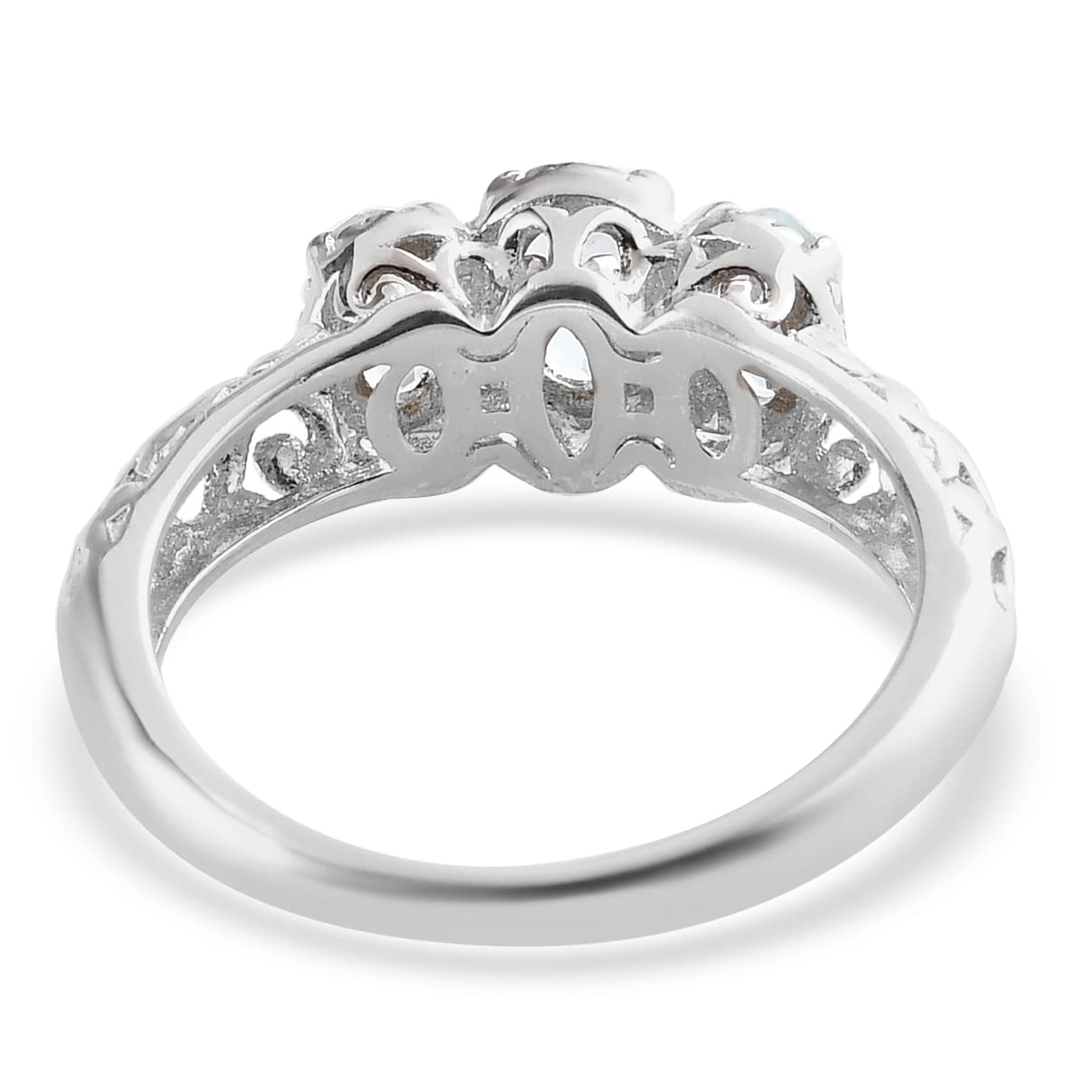 3 Birthstone Rings for Women in 925 Sterling Silver with Platinum Plating - Mothers Daughters Promise Engagement Rings - Gemstones Jewelry for Her Birthday Anniversary Wedding Gifts for Women - Image 6