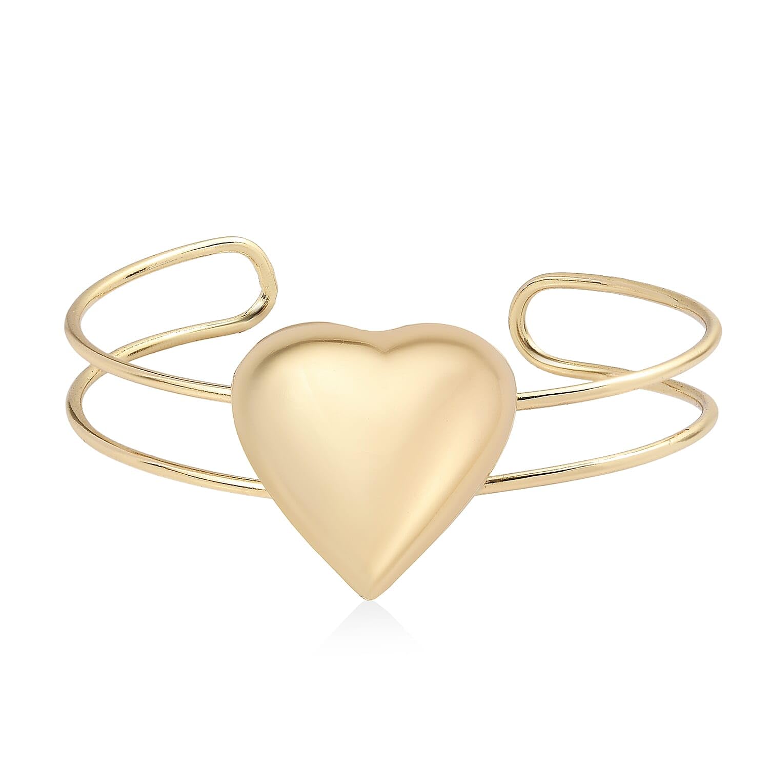 4 Piece Heart Jewelry Set -Earrings, Necklace 17 Inches, Bangle Bracelet, Ring Adjustable in Goldtone - Image 7