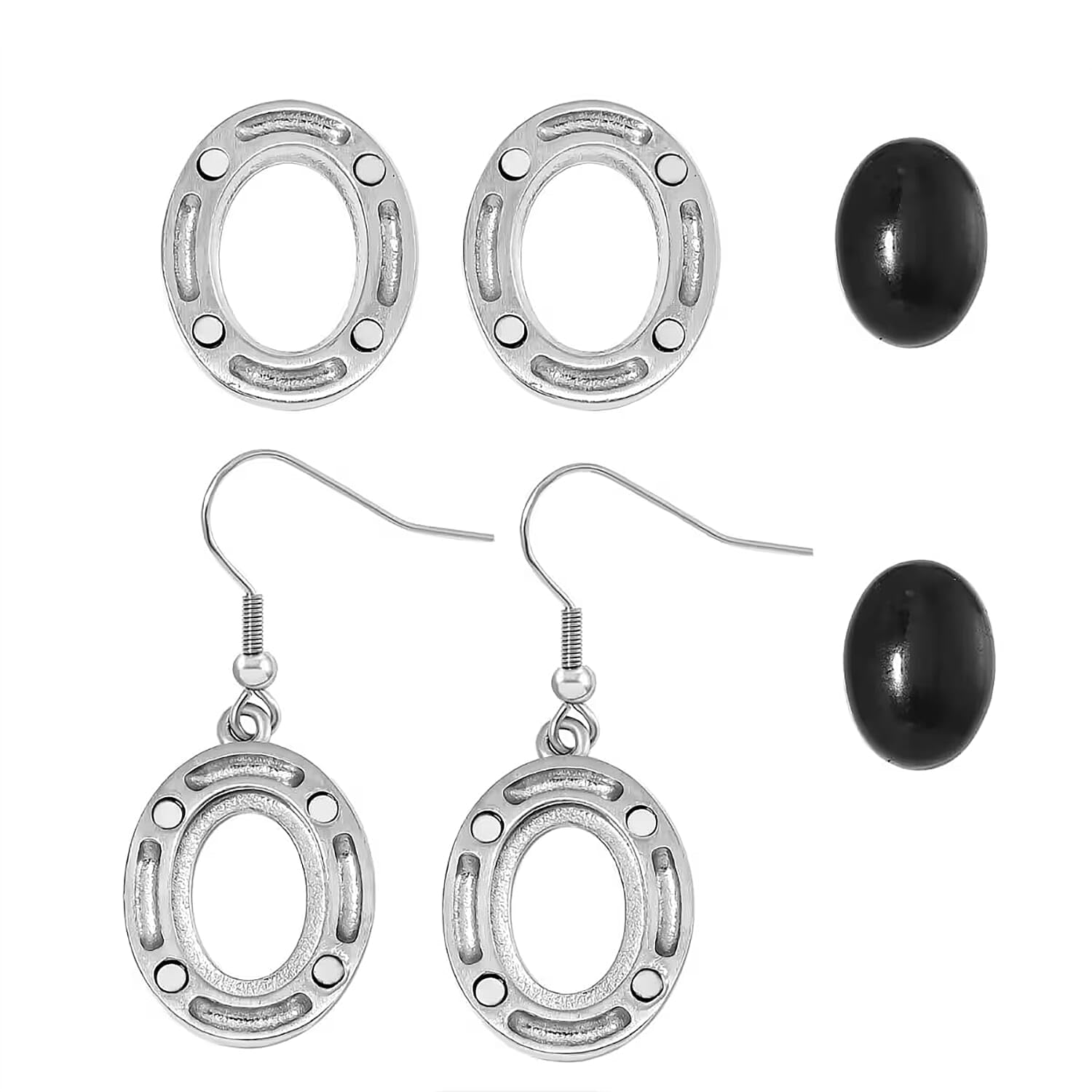 7pcs Interchangeable Multi Gemstone 56.00 ctw Earrings in Stainless Steel Gifts - Image 5