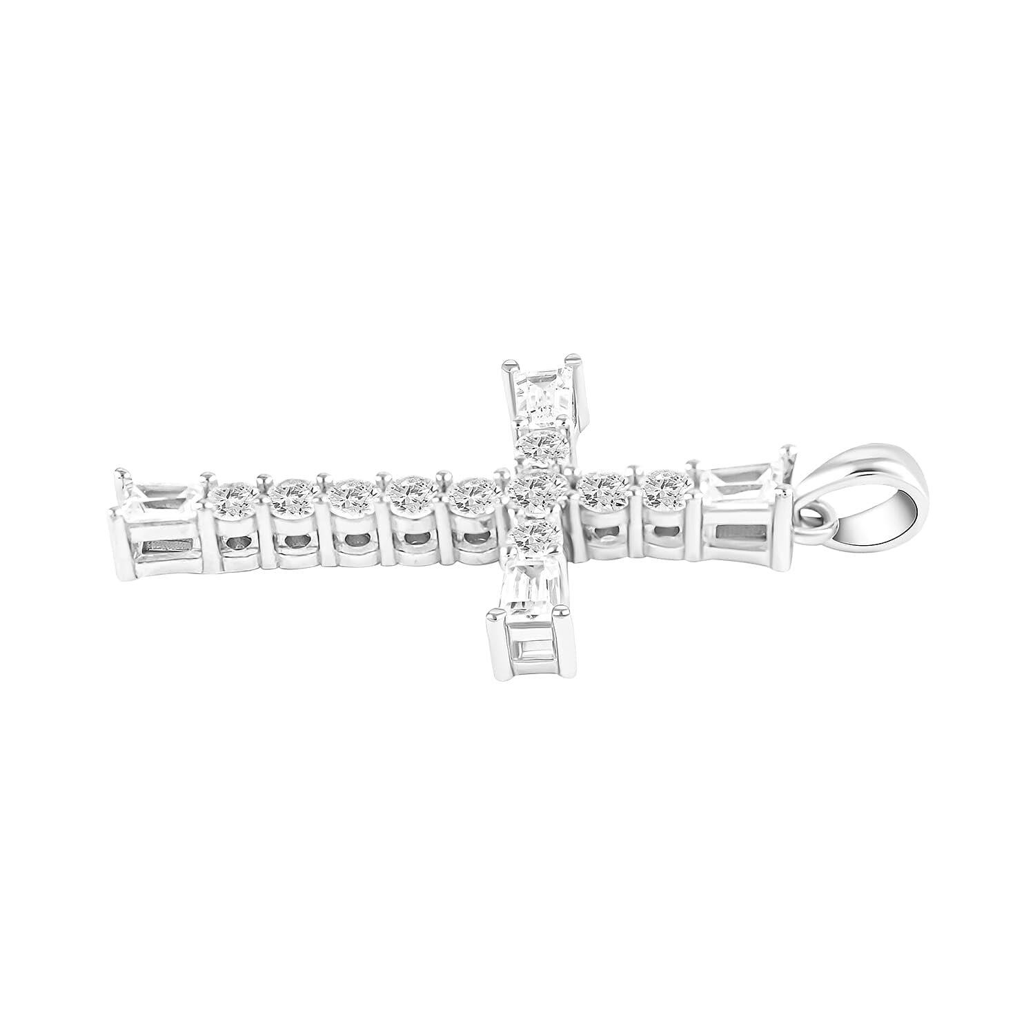925 Sterling Silver Cross Pendant for Men & Womens - Cubic Zirconia Cross Pendants Silver Cross Jewelry - Cute Catholic Faith Religious Birthday Anniversary Sparkling Statement Gifts for Womens - Image 3