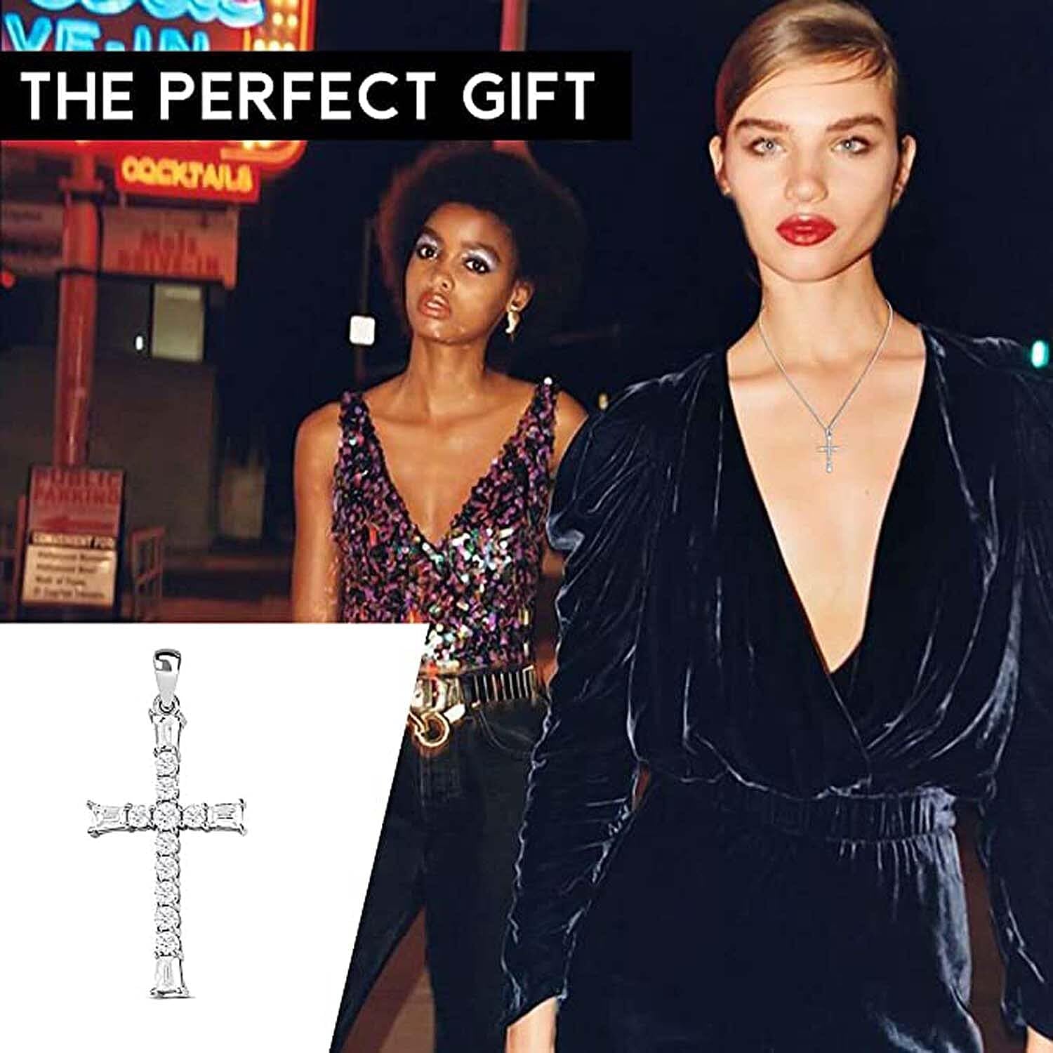 925 Sterling Silver Cross Pendant for Men & Womens - Cubic Zirconia Cross Pendants Silver Cross Jewelry - Cute Catholic Faith Religious Birthday Anniversary Sparkling Statement Gifts for Womens - Image 6