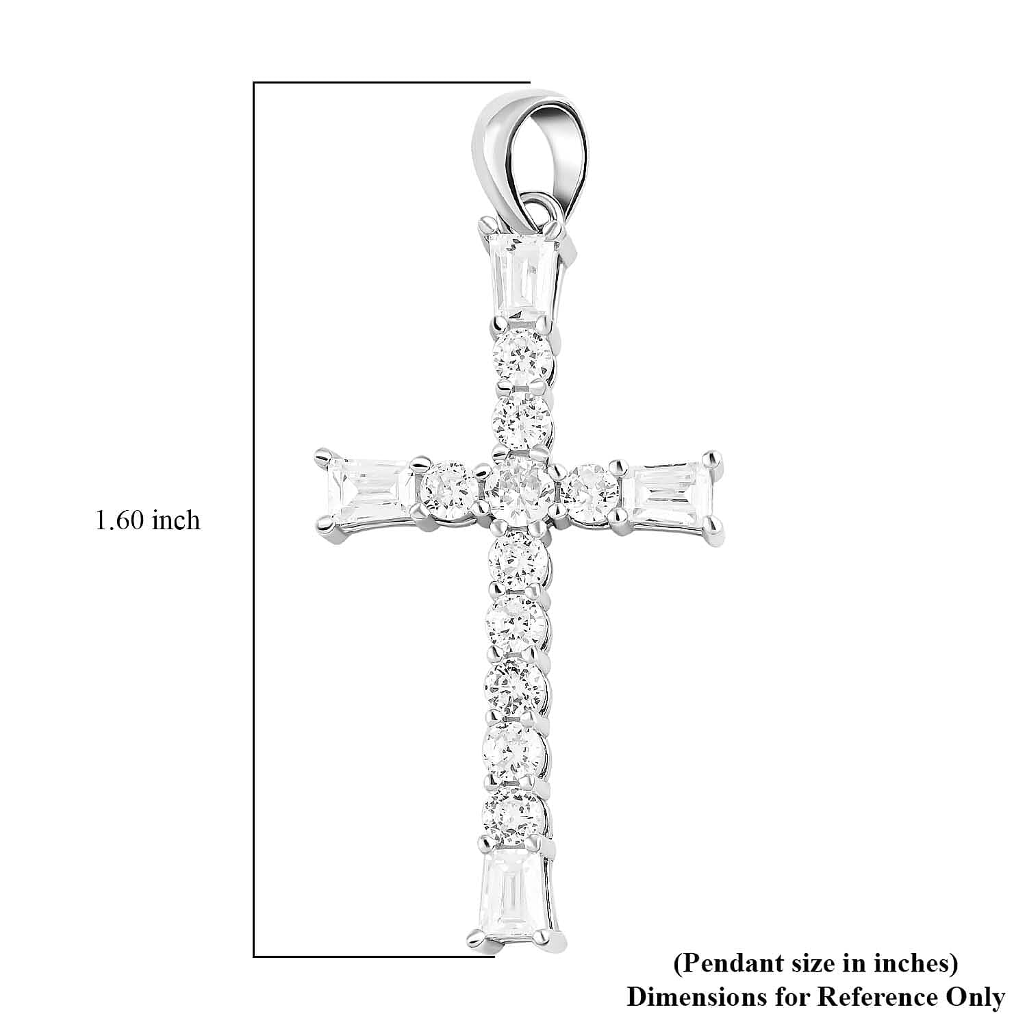 925 Sterling Silver Cross Pendant for Men & Womens - Cubic Zirconia Cross Pendants Silver Cross Jewelry - Cute Catholic Faith Religious Birthday Anniversary Sparkling Statement Gifts for Womens - Image 7