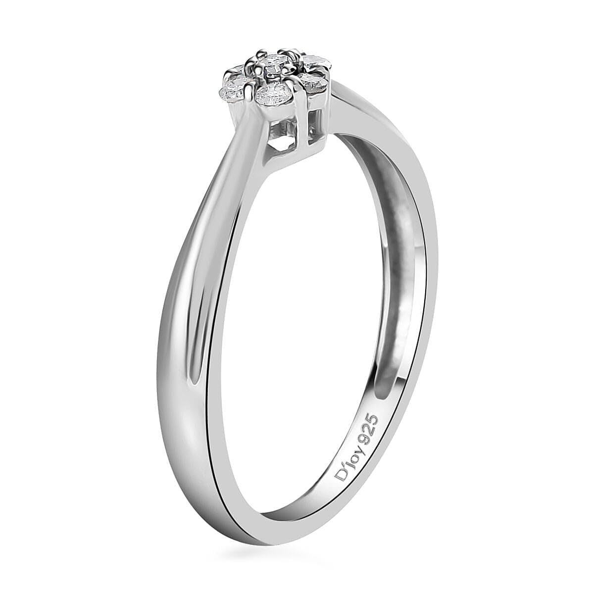 925 Sterling Silver Diamond Engagement Rings for Women - Jewelry Platinum Plated - Flower Statement Ct 0.1 I3 clarity Costume Jewelry for Women - Anniversary Birthday Christmas Gifts for Women - Image 6