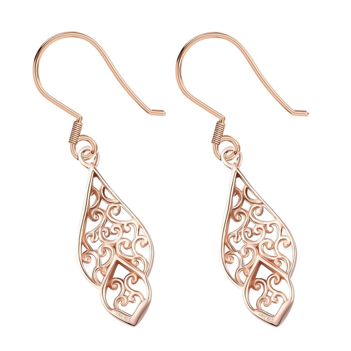 925 Sterling Silver Filigree Dangle Earrings for Women Jewelry Gold Plated Spring Birthday Christmas Gifts for Women - Image 5