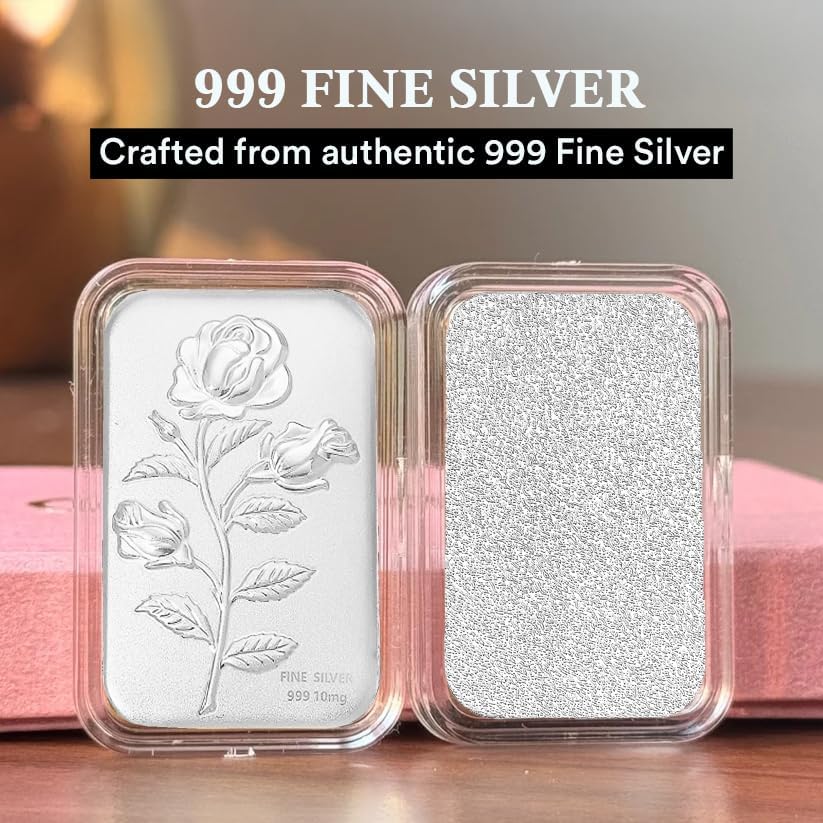 999 Fine Silver Emboss Sheet – Pure 999 Fine Silver Bar Style Sheet - (10 mg, 31x45.50 mm) Real Jewelry - luxurious & Premium Gifting Collections—Anniversary, Engagement, Birthday Gifts - Image 2