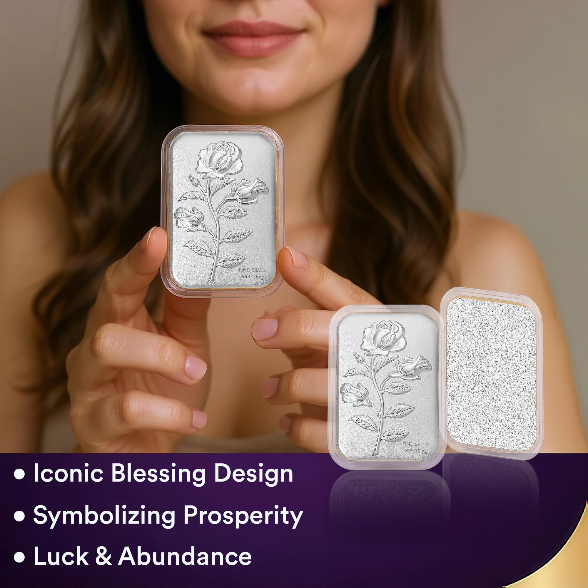 999 Fine Silver Emboss Sheet – Pure 999 Fine Silver Bar Style Sheet - (10 mg, 31x45.50 mm) Real Jewelry - luxurious & Premium Gifting Collections—Anniversary, Engagement, Birthday Gifts - Image 3