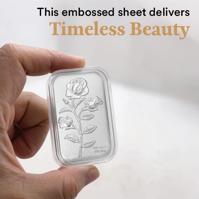 999 Fine Silver Emboss Sheet – Pure 999 Fine Silver Bar Style Sheet - (10 mg, 31x45.50 mm) Real Jewelry - luxurious & Premium Gifting Collections—Anniversary, Engagement, Birthday Gifts - Image 4