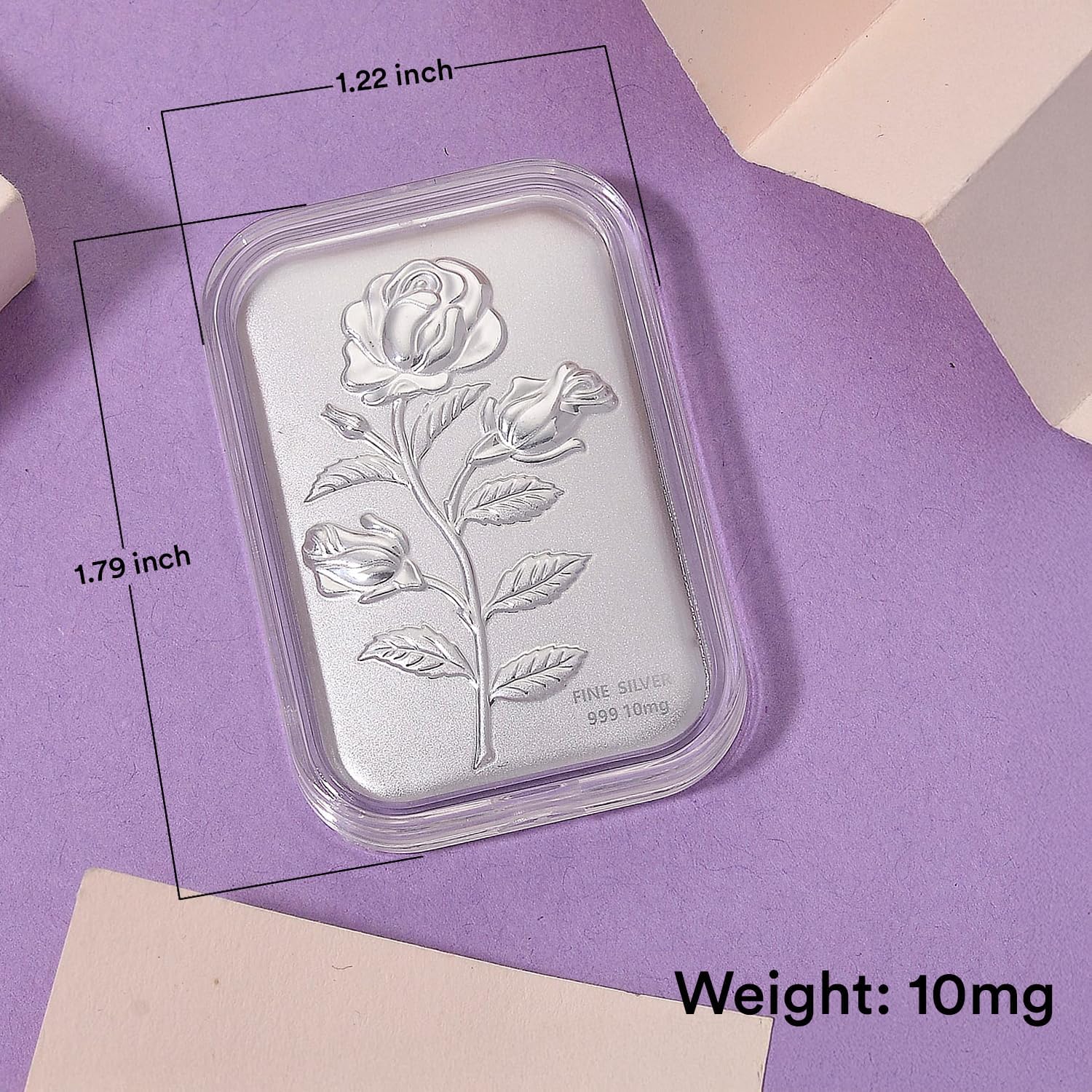 999 Fine Silver Emboss Sheet – Pure 999 Fine Silver Bar Style Sheet - (10 mg, 31x45.50 mm) Real Jewelry - luxurious & Premium Gifting Collections—Anniversary, Engagement, Birthday Gifts - Image 5