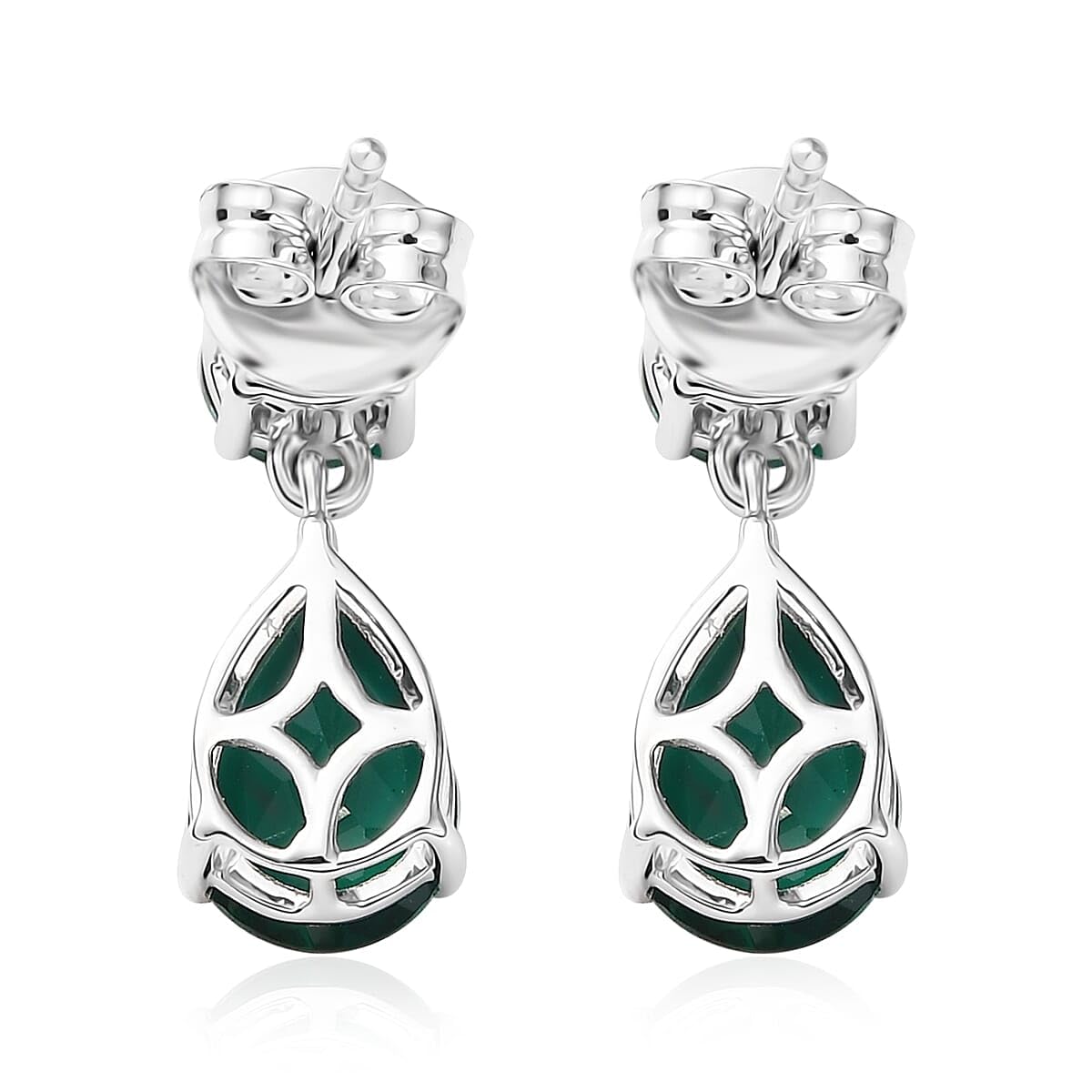 AAA Luxuriant Lab Grown Emerald 3.06 ctw Earrings in 10K White Gold Christmas Gifts - Image 4