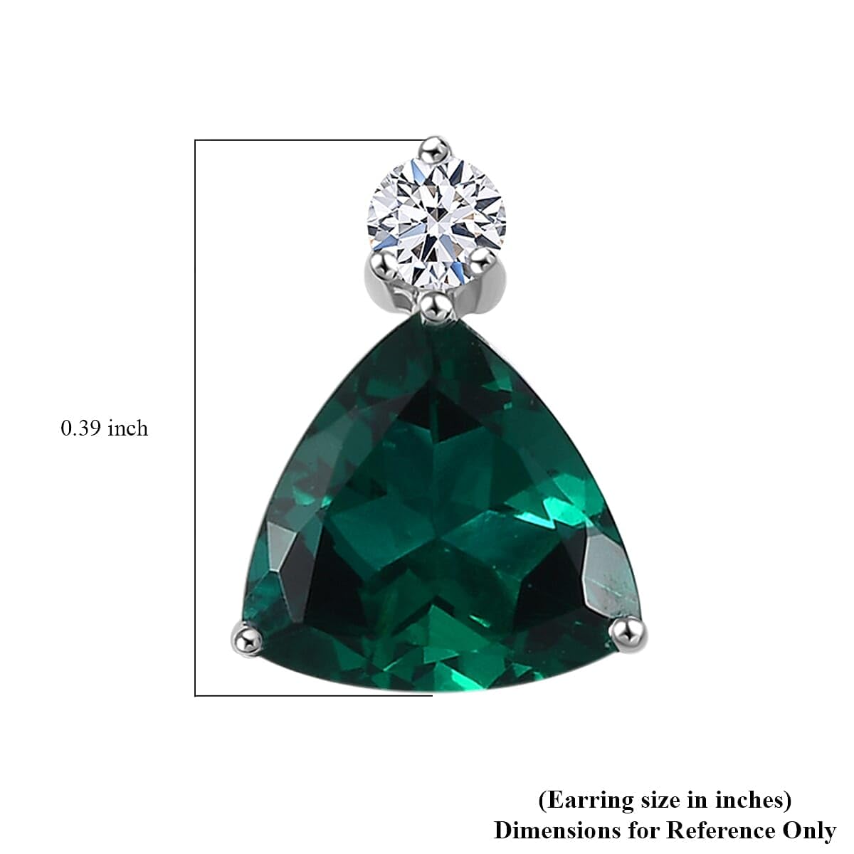 AAA Luxuriant Lab Grown Emerald and G-H SI Lab Grown Diamond 2.30 ctw Earrings in 10K White Gold Christmas Gifts - Image 3