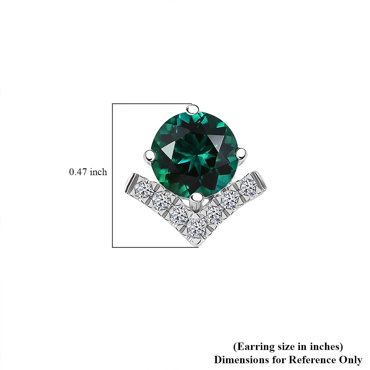 AAA Luxuriant Lab Grown Emerald and G-H SI Lab Grown Diamond 2.46 ctw Earrings in 10K White Gold Christmas Gifts - Image 3