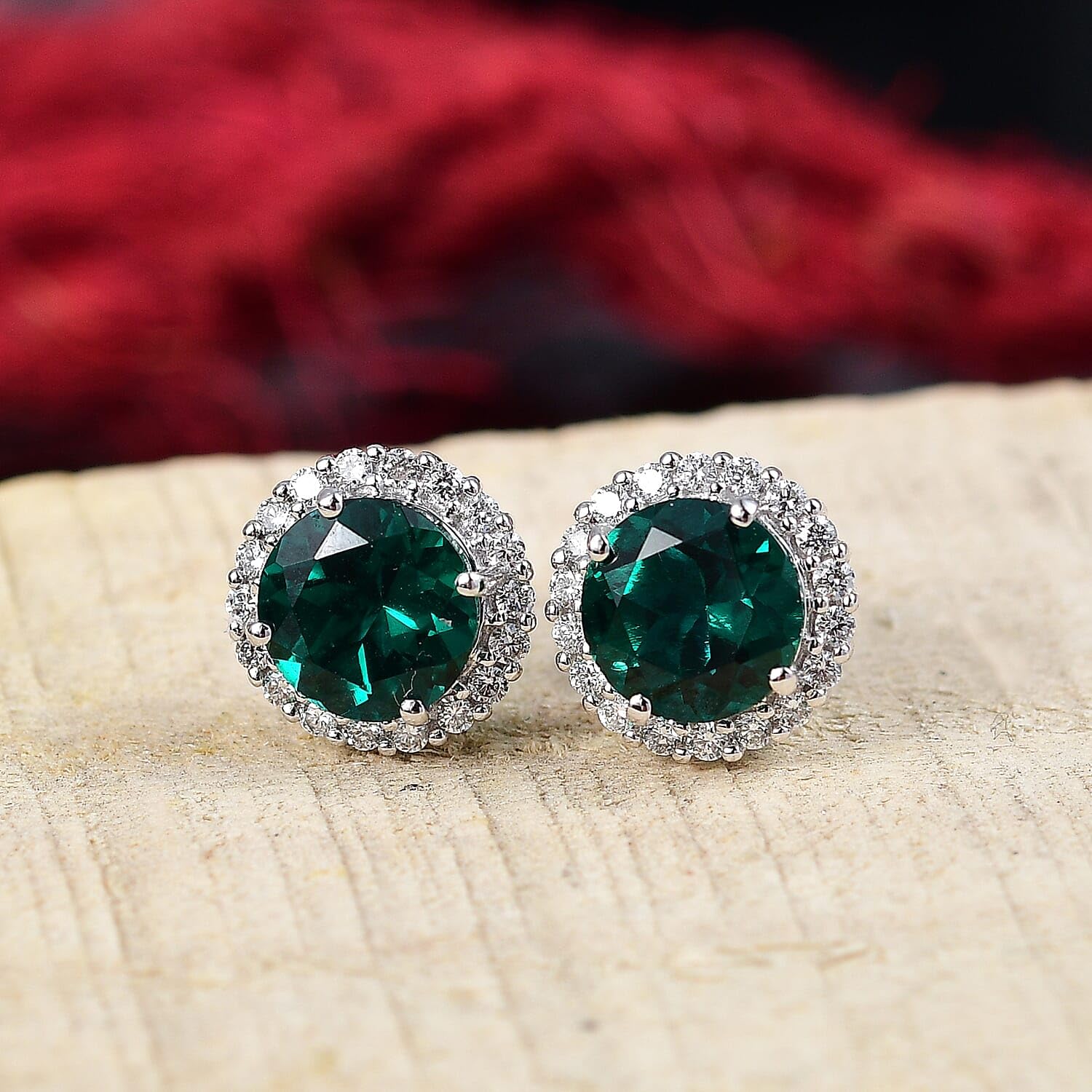 AAA Luxuriant Lab Grown Emerald and Lab Grown Diamond 2.48 ctw Earrings in 10K White Gold Christmas Gifts - Image 2