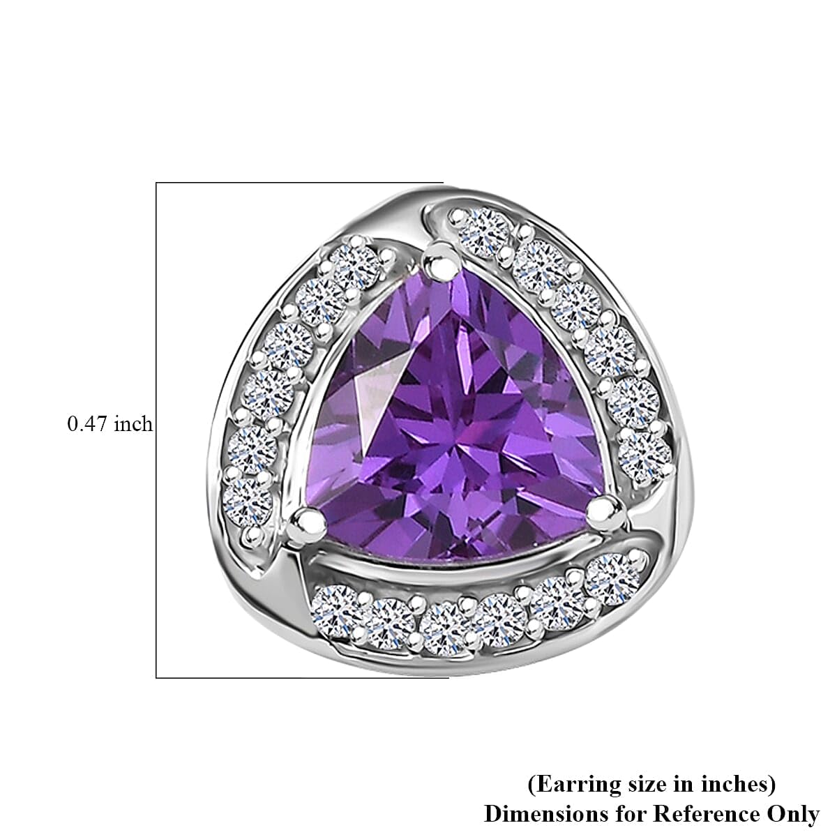 AAA Luxuriant Lab Grown Purple Sapphire and G-H SI Lab Grown Diamond 3.51 ctw Earrings in 10K White Gold Christmas Gifts - Image 5