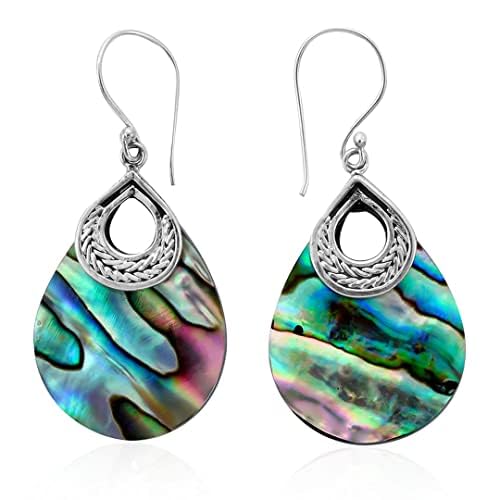 Abalone Shell 925 Sterling Silver Dangle Drop Earrings Jewelry Birthday Christmas Gifts for Women
