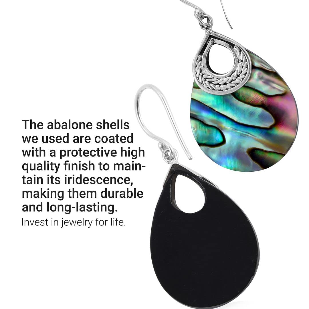 Abalone Shell 925 Sterling Silver Dangle Drop Earrings Jewelry Birthday Christmas Gifts for Women - Image 5