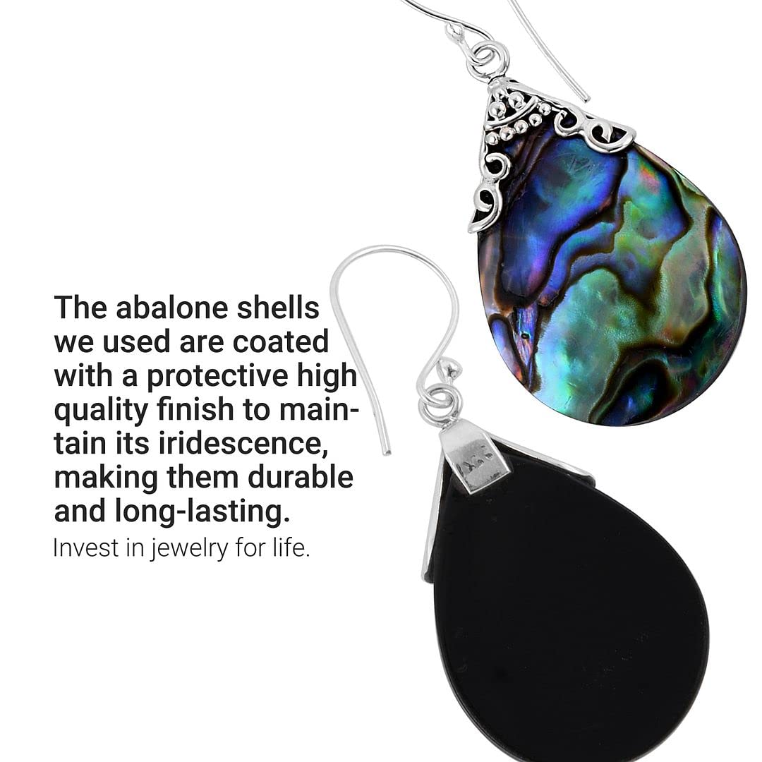 Abalone Shell 925 Sterling Silver Dangle Drop Earrings Jewelry Birthday Christmas Gifts for Women - Image 5