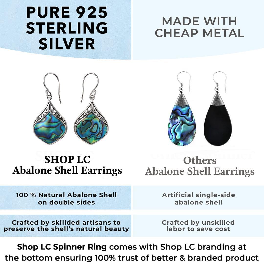 Abalone Shell Dangle Earrings for Women 925 Sterling Silver - Fashionable Beach Abalone Earrings - Boho Jewelry Gifts - Image 6
