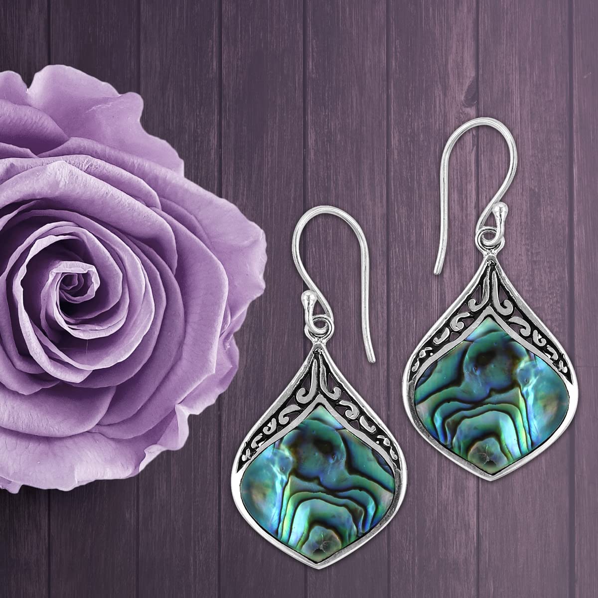 Abalone Shell Dangle Earrings for Women 925 Sterling Silver - Fashionable Beach Abalone Earrings - Boho Jewelry Gifts - Image 7