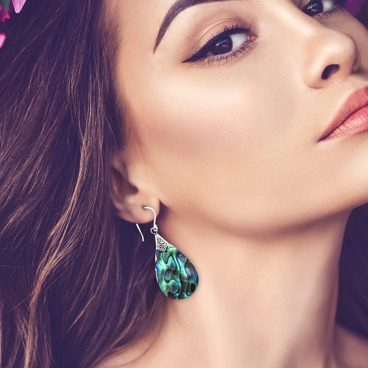 Abalone Shell Dangle Earrings for Women Sterling Silver 925 - Unique Vintage Beach Boho Earrings - Costume Jewelry Anniversary Engagement Birthday Christmas Gifts for Her - Image 8