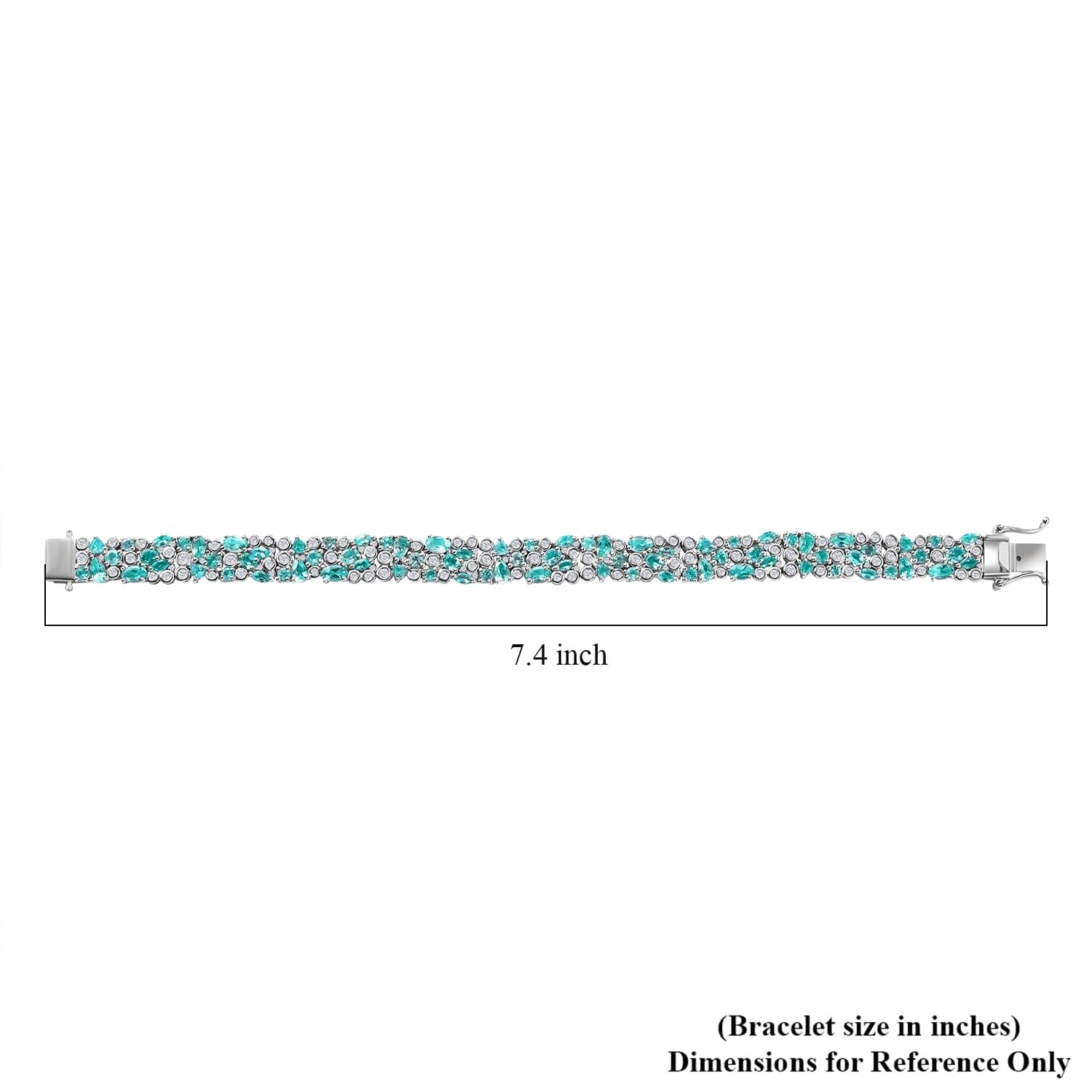 Apatite Moissanite 925 Sterling Silver Rhodium Plated Ocean Bubble Bracelet for Women Jewelry Birthday Christmas Gifts - Image 5