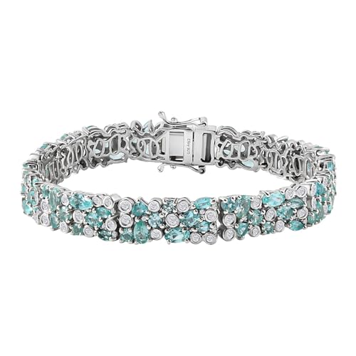 Apatite Moissanite 925 Sterling Silver Rhodium Plated Ocean Bubble Bracelet for Women Jewelry Birthday Christmas Gifts - Image 6
