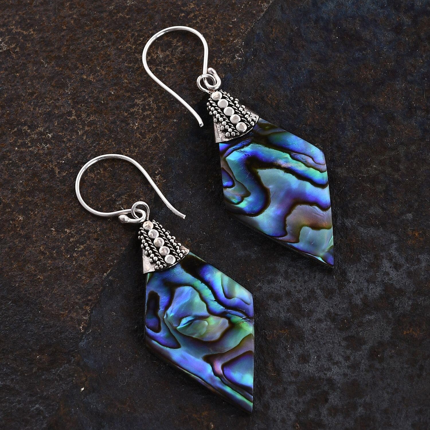 BALI LEGACY 925 Sterling Silver Abalone Shell Dangle Drop Earrings Stylish Fashion Beach Jewelry Unique Women Costume Jewelry for Women Birthday Christmas Gifts - Image 2