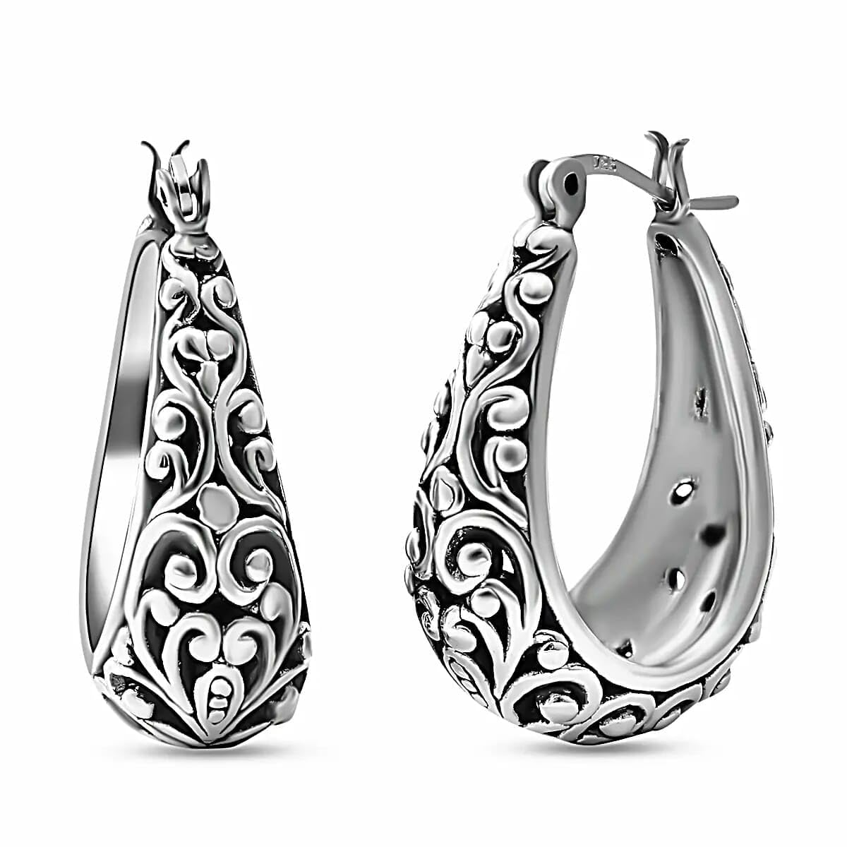 Basket Hoop Earrings 925 Sterling Silver 8.37 G for Women Jewelry Birthday Christmas Gifts for Women