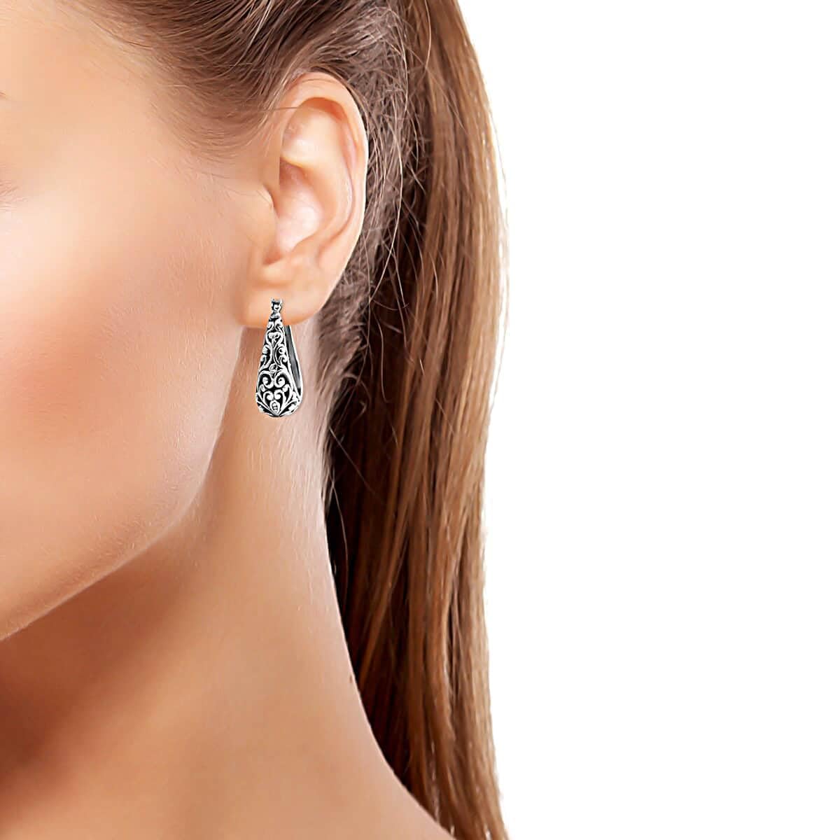 Basket Hoop Earrings 925 Sterling Silver 8.37 G for Women Jewelry Birthday Christmas Gifts for Women - Image 2