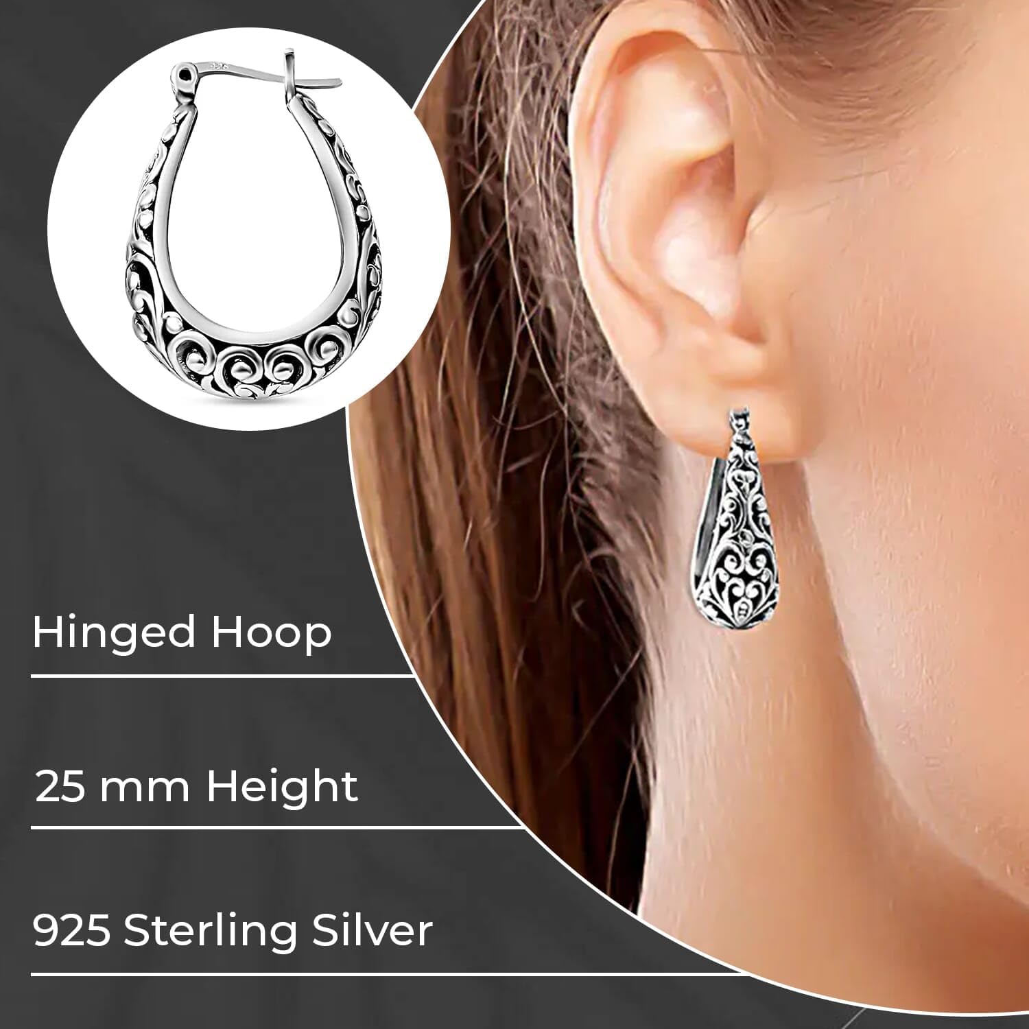 Basket Hoop Earrings 925 Sterling Silver 8.37 G for Women Jewelry Birthday Christmas Gifts for Women - Image 3