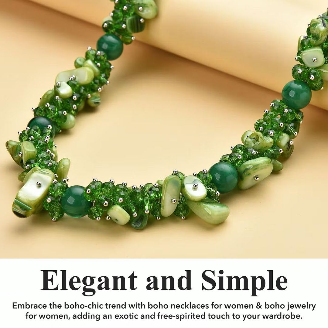 Beaded Necklaces for Women - Boho Necklaces for Women Chunky Western Shell- Colorful Beads Beachy Summer Costume Jewelry - 20-23 Inch - Anniversary Birthday Christmas Gifts for Women - Image 3