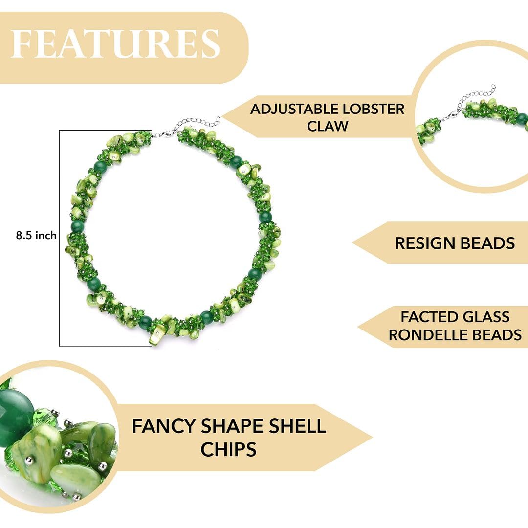 Beaded Necklaces for Women - Boho Necklaces for Women Chunky Western Shell- Colorful Beads Beachy Summer Costume Jewelry - 20-23 Inch - Anniversary Birthday Christmas Gifts for Women - Image 4
