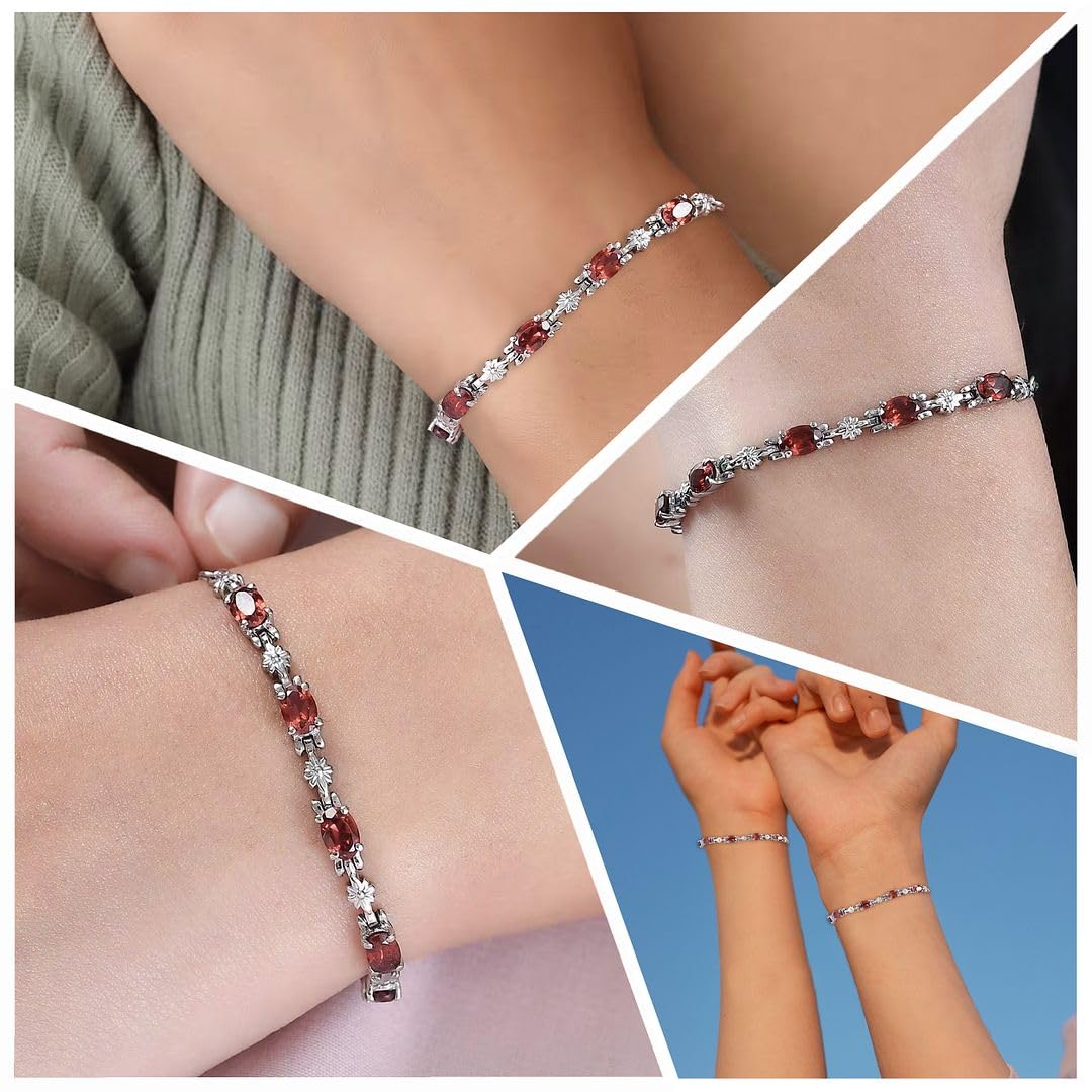 Birthstone Bracelets for Women - Charm Bolo Bracelet Adjustable Stylish - Engagement Anniversary Wedding Cute Sparkling Jewelry - Promise Gemstone Jewelry - Birthday Christmas Gifts for Womens - Image 2