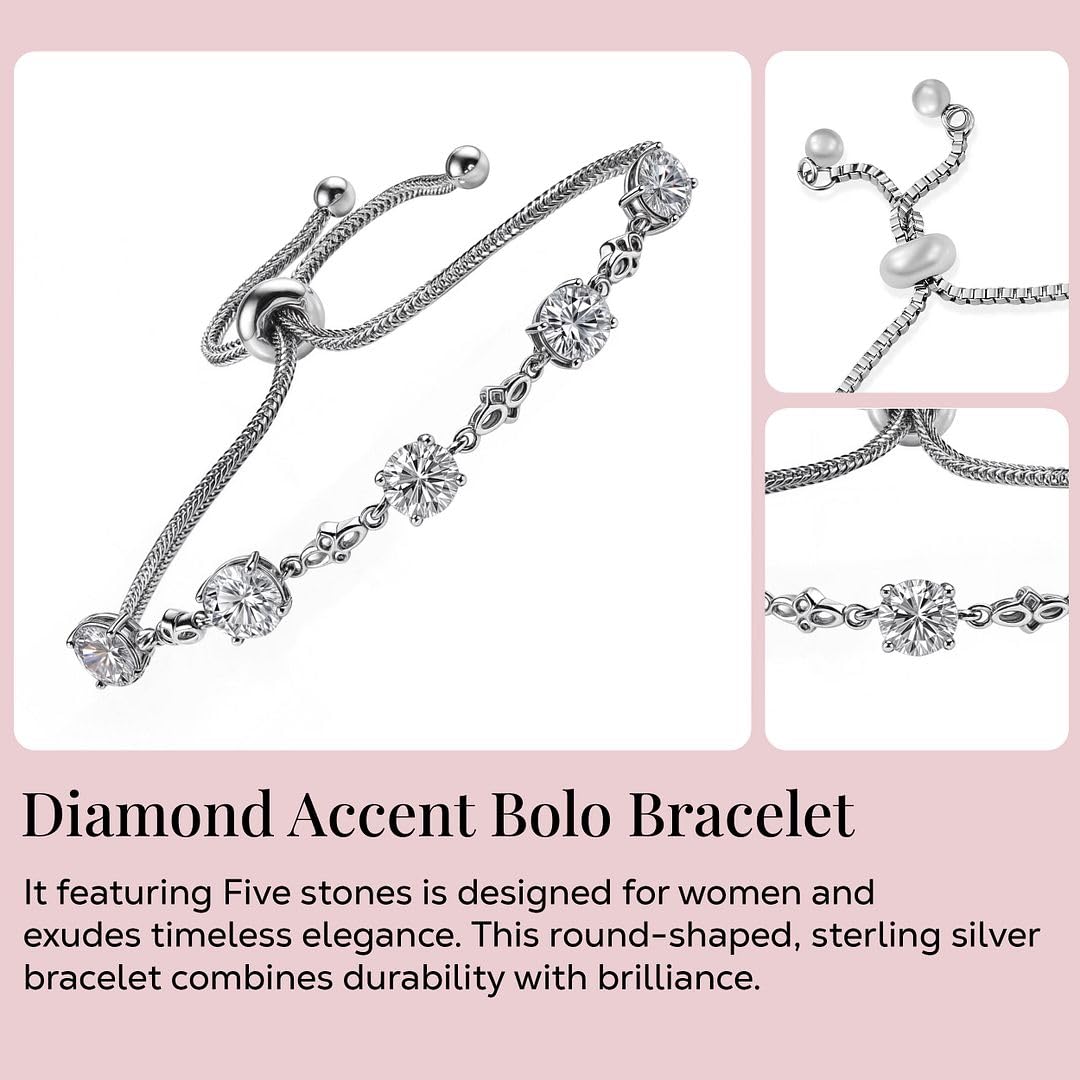 Birthstone Bracelets for Women - Charm Bolo Bracelet Adjustable Stylish - Engagement Anniversary Wedding Cute Sparkling Jewelry - Promise Gemstone Jewelry - Birthday Christmas Gifts for Womens - Image 3
