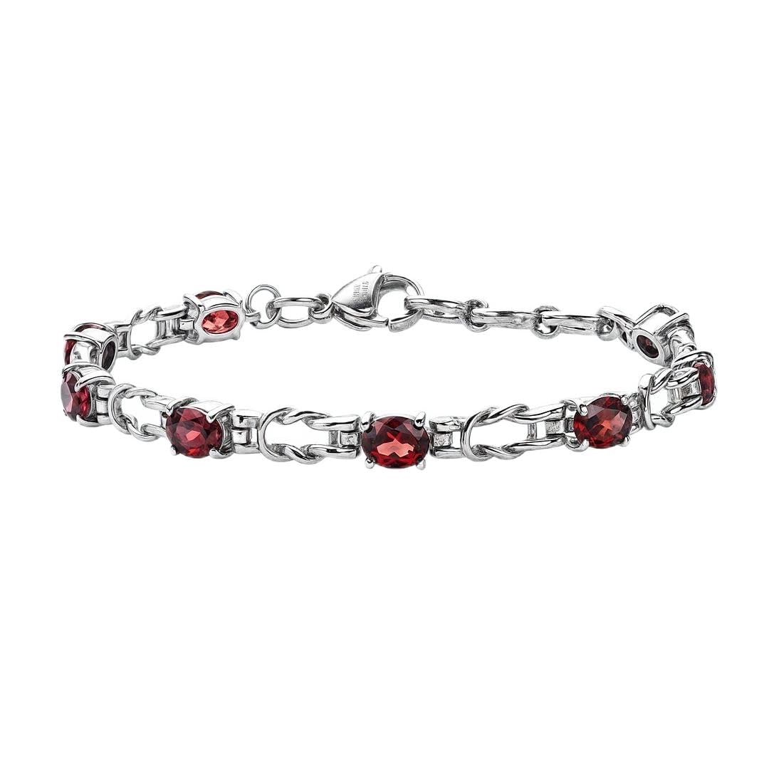 Birthstone Bracelets for Women - Charm Bracelet Adjustable Engagement Anniversary Wedding Promise Gemstone Stainless Steel Jewelry Birthday Christmas Gifts for Womens - 7.5 Inches