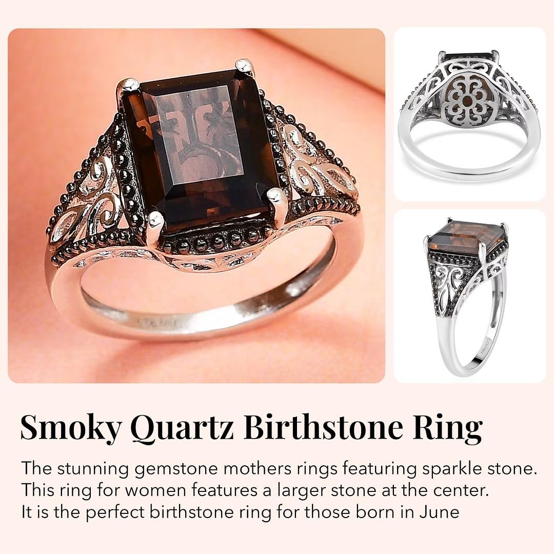 Birthstone Rings for Women Sterling Silver 925 with Platinum Plated - Daughters Mothers Engagement Promise Rings for Her - Gemstone Statement Jewelry - Cute Statement Gifts for Womens - Image 4