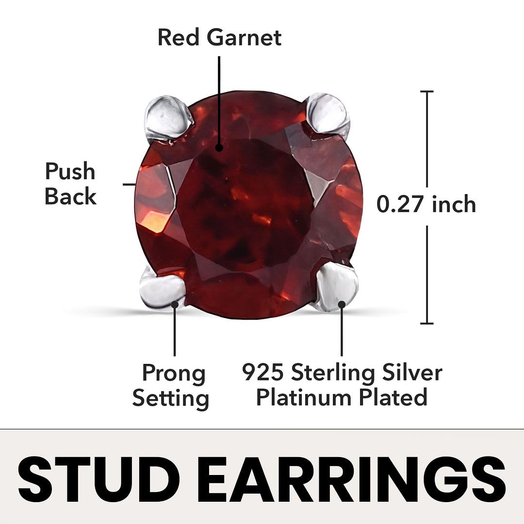 Birthstone Stud Earrings for Women 925 Sterling Silver Gemstone Jewelry Anniversary Birthday Christmas Gifts for Women - Image 3