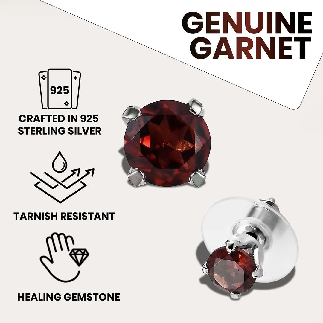 Birthstone Stud Earrings for Women 925 Sterling Silver Gemstone Jewelry Anniversary Birthday Christmas Gifts for Women - Image 4