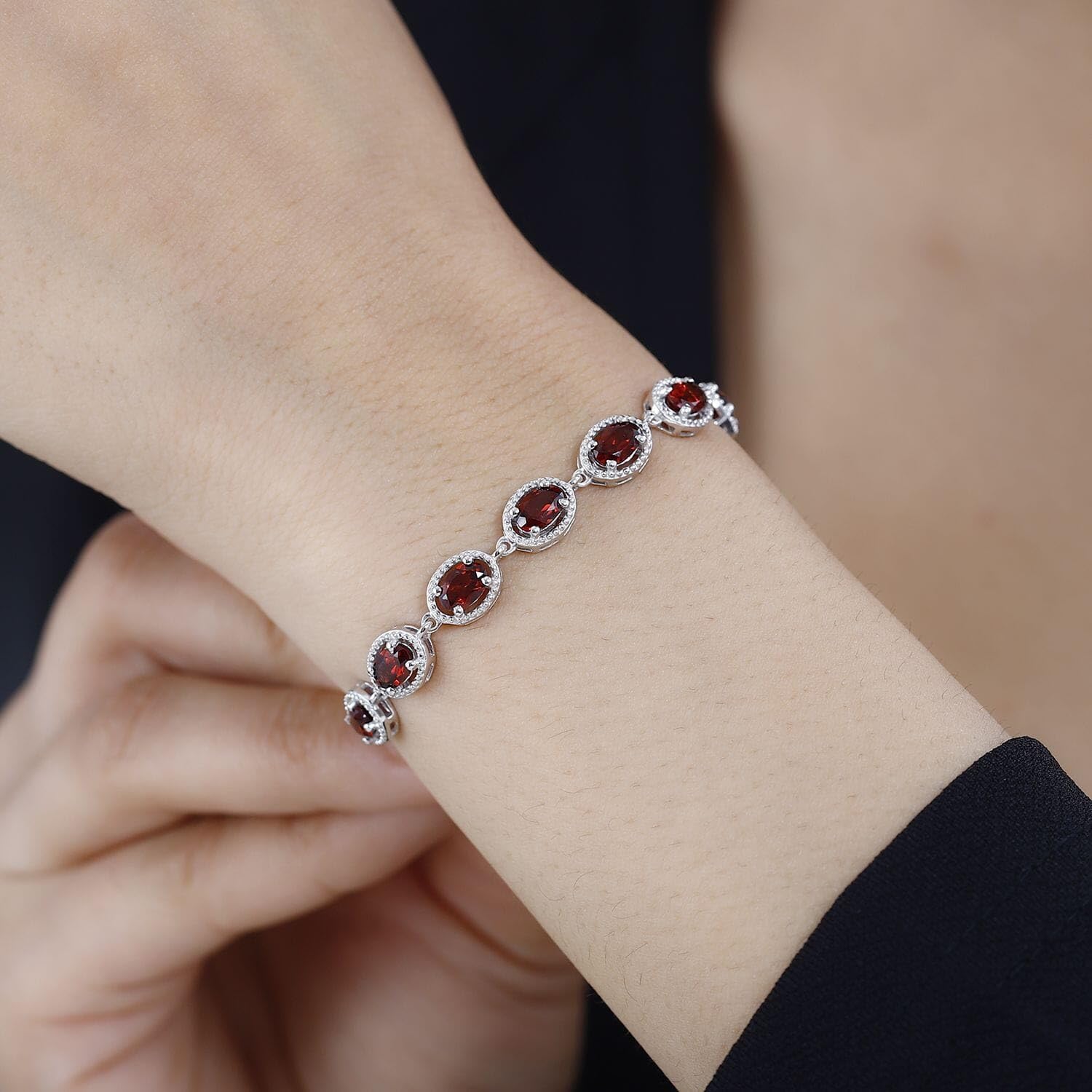 Birthstone Tennis Bracelets for Women - Friendship Bracelets in 925 Sterling Silver Platinum Plated - Cute Fashion Gemstone Jewelry Birthday Christmas Gifts for Her 6.5 - 7.25 Inch - Image 3