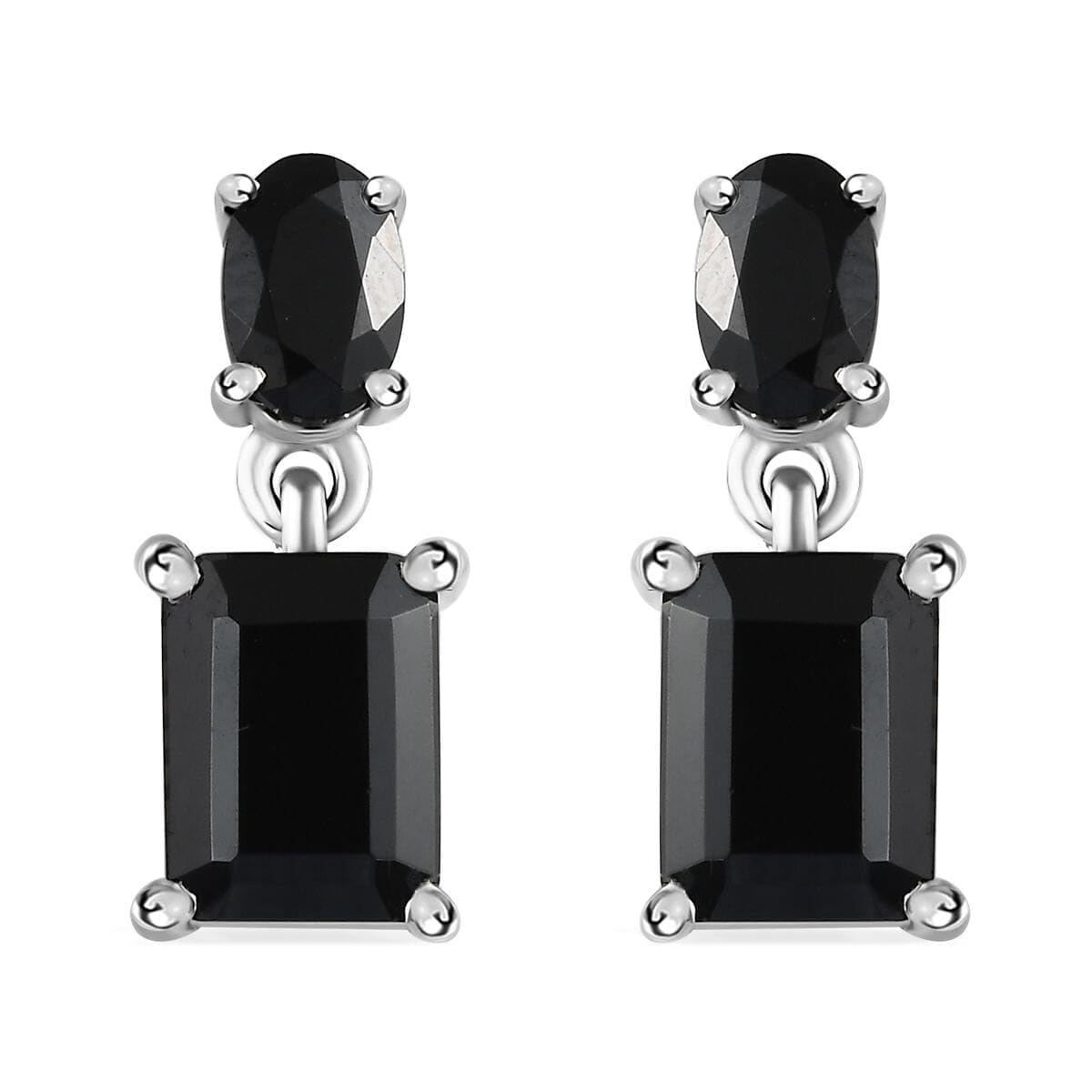 Black Spinel Earrings Studs - Gemstone Dangle Drop Earrings for Women - Stainless Steel Birthstone Jewelry Birthday Christmas Gifts for Her