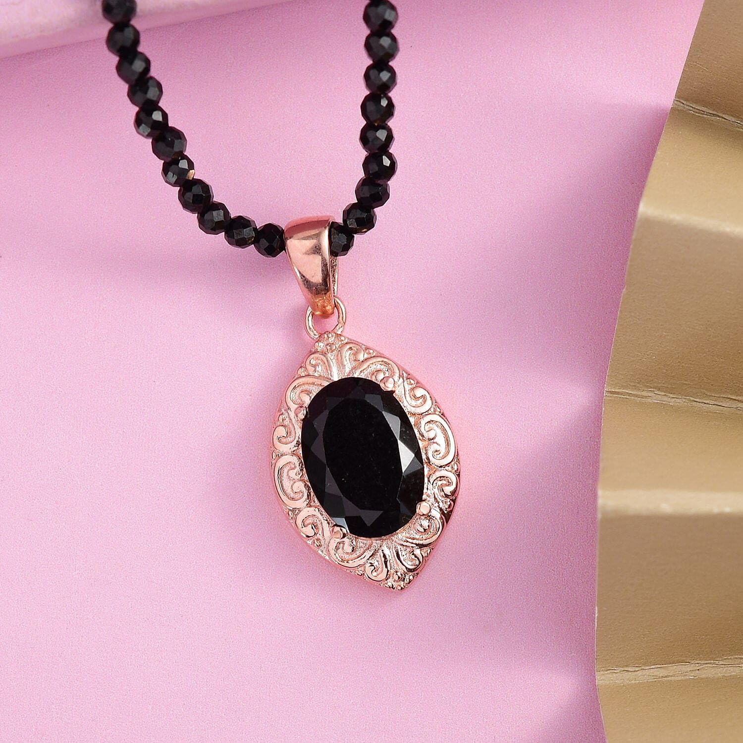 Black Tourmaline Pendant Necklace for Women - Quartzite Beads Stainless Steel Necklaces Size 20 Inches Statement Jewelry - Engagement, Wedding, Anniversary - Birthday Christmas Gifts for Women - Image 5