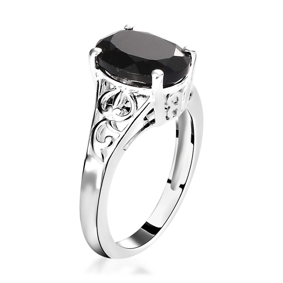 Black Tourmaline Ring 925 Sterling Silver Split Shank Vintage Statement Engagement Women Jewelry Birthday Christmas Gifts for Women - Image 6
