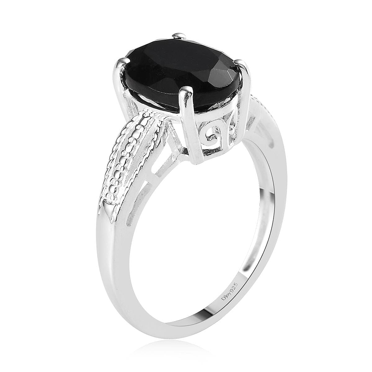 Black Tourmaline Ring 925 Sterling Silver Split Shank Vintage Statement Engagement Women Jewelry Birthday Christmas Gifts for Women - Image 6