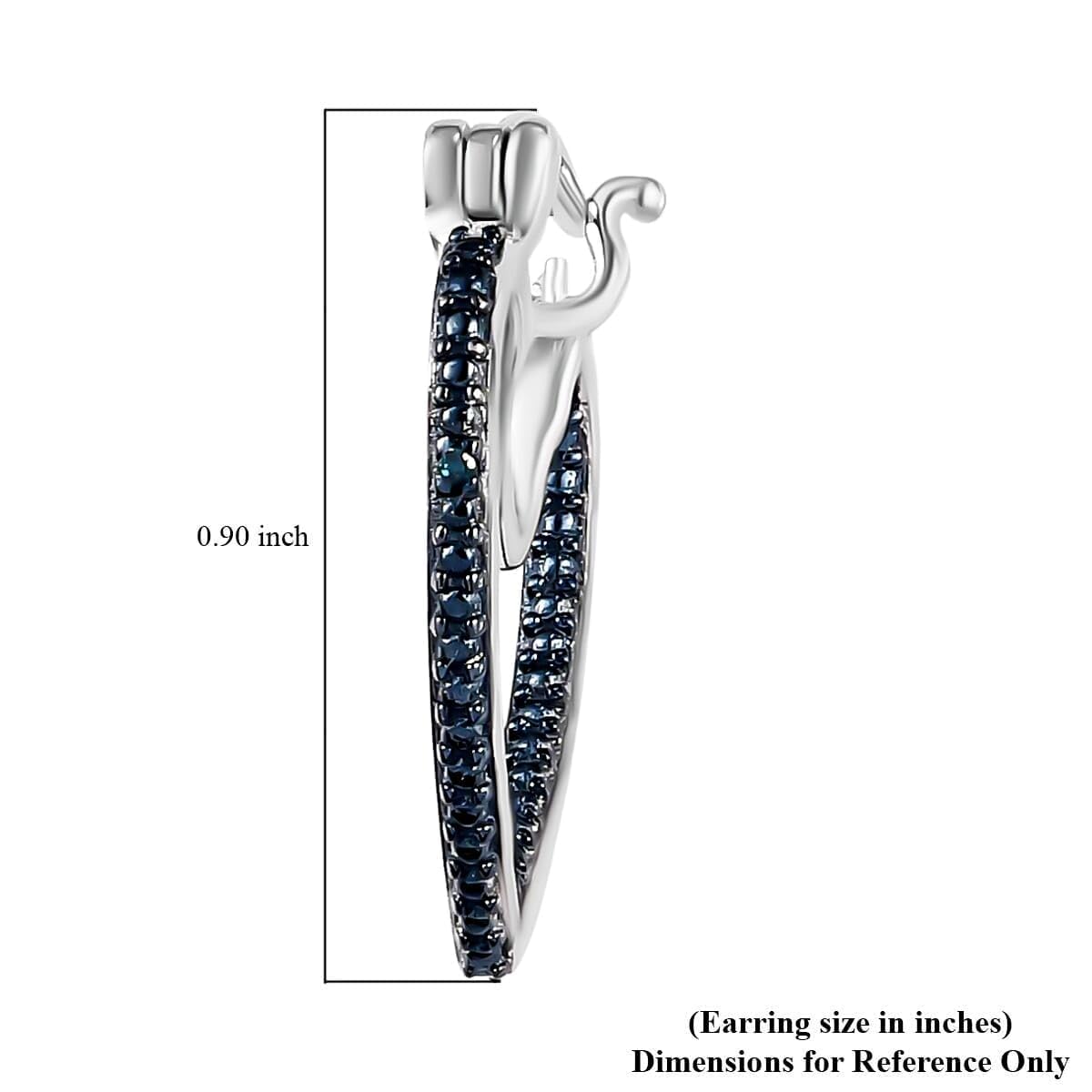 Blue Diamond Heart Hoop Earrings for Women Jewelry 925 Sterling Silver Platinum Rhodium Plated Inside Out Coquette I3 Clarity Costume Jewelry for Women Birthday Christmas Gifts - Image 5