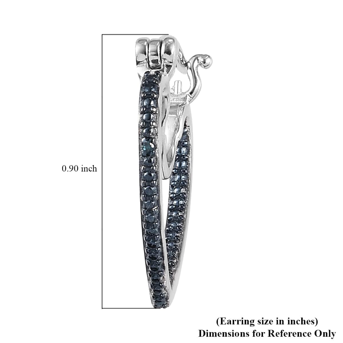 Blue Diamond Heart Hoop Earrings for Women Jewelry 925 Sterling Silver Platinum Rhodium Plated Inside Out Coquette I3 Clarity Costume Jewelry for Women Birthday Christmas Gifts - Image 6