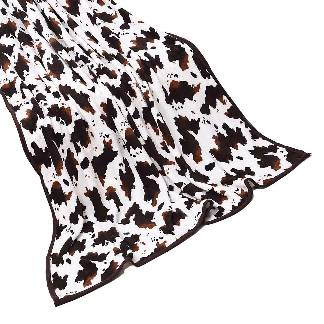 Brown Cow Print Blanket White Throw for Couch Fleece for Bed Print Stuff Fluffy & Throws Soft Fuzzy Blanket Birthday Mothers Day Birthday