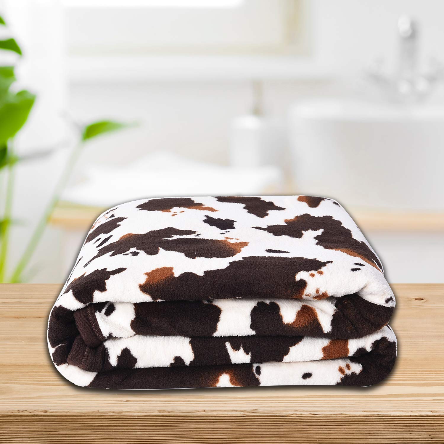 Brown Cow Print Blanket White Throw for Couch Fleece for Bed Print Stuff Fluffy & Throws Soft Fuzzy Blanket Birthday Mothers Day Birthday - Image 7