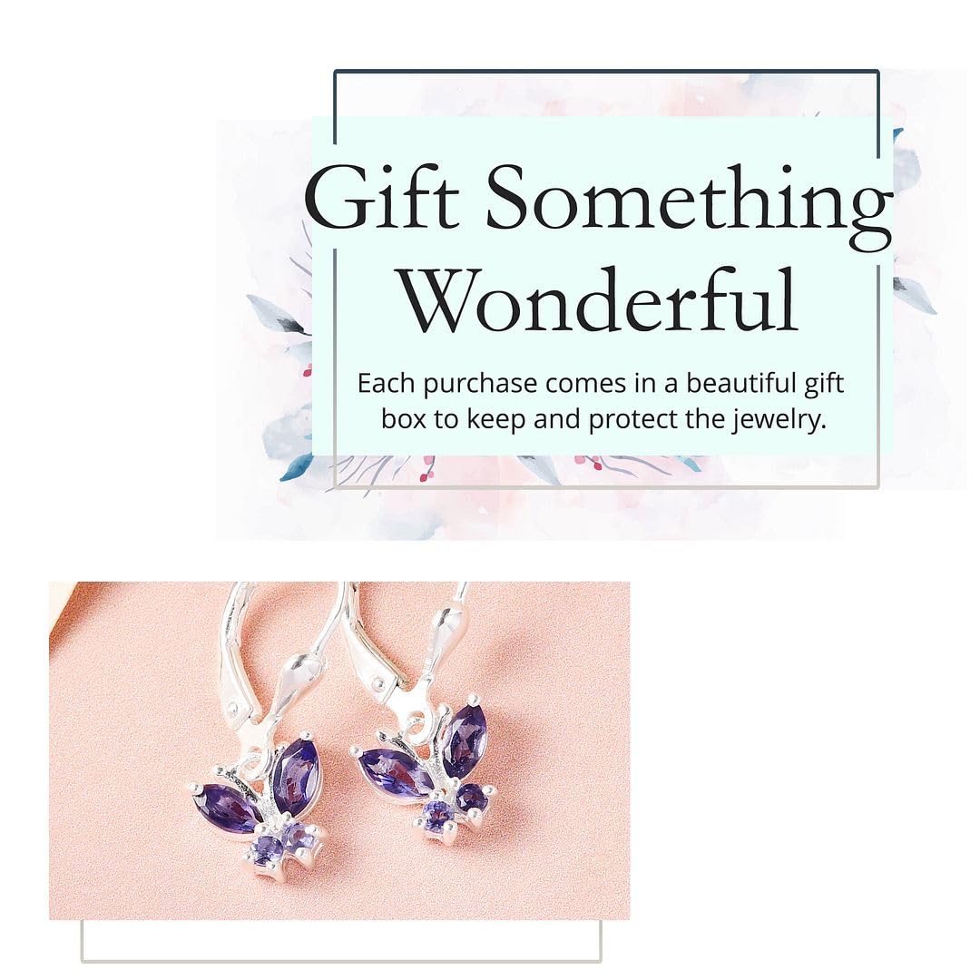 Butterfly Earrings for Women 925 Sterling Silver Lever Back Dangle Birthstone Earrings Birthday Christmas Gifts for Women - Image 6