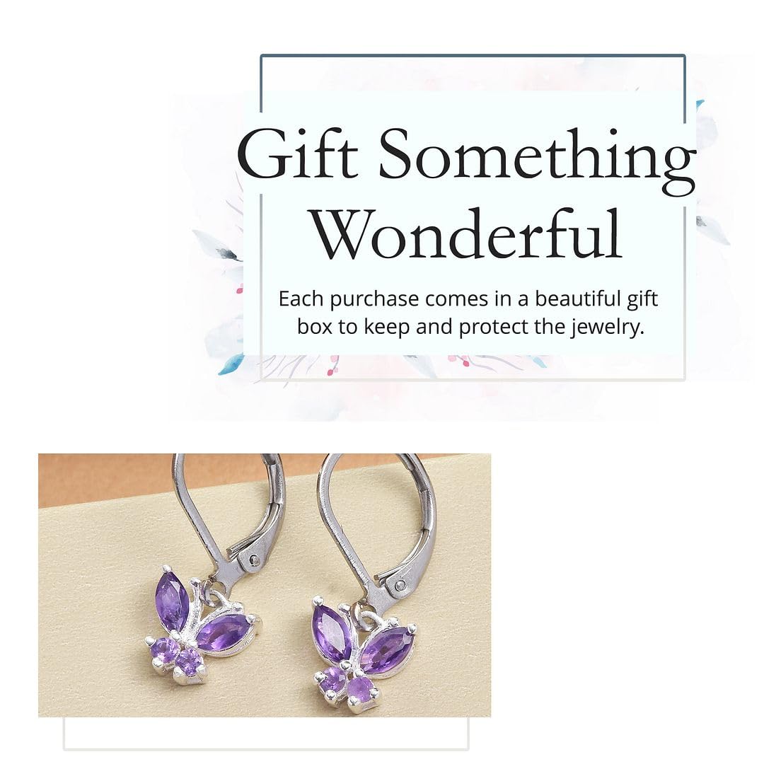 Butterfly Earrings for Women 925 Sterling Silver Lever Back Dangle Birthstone Earrings Birthday Christmas Gifts for Women - Image 6